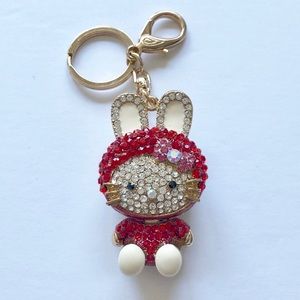 ✨HP💖 Hello Kitty rhinestone keychain- red